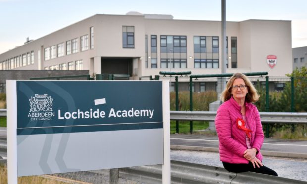 Scottish Labour's Shona Simpson, a candidate in next month's council by-election, at Lochside Academy. It stood to be Aberdeen's worst affected by the moderated SQA results this year. Picture by Kami Thomson.