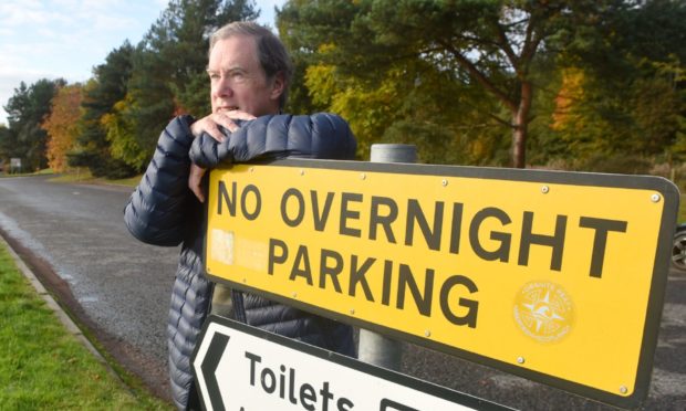 Councillor Gordon Adam at the North Kessock car park