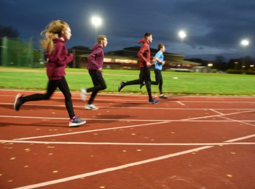 Runners make use of the new facility for training.
Picture by Sandy McCook.