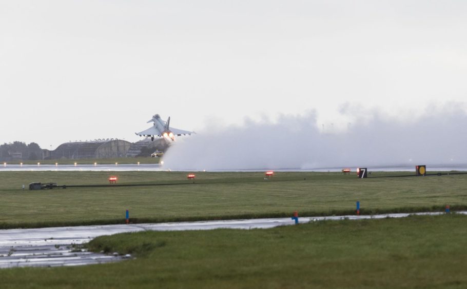 Typhoon launching from Leuchars.