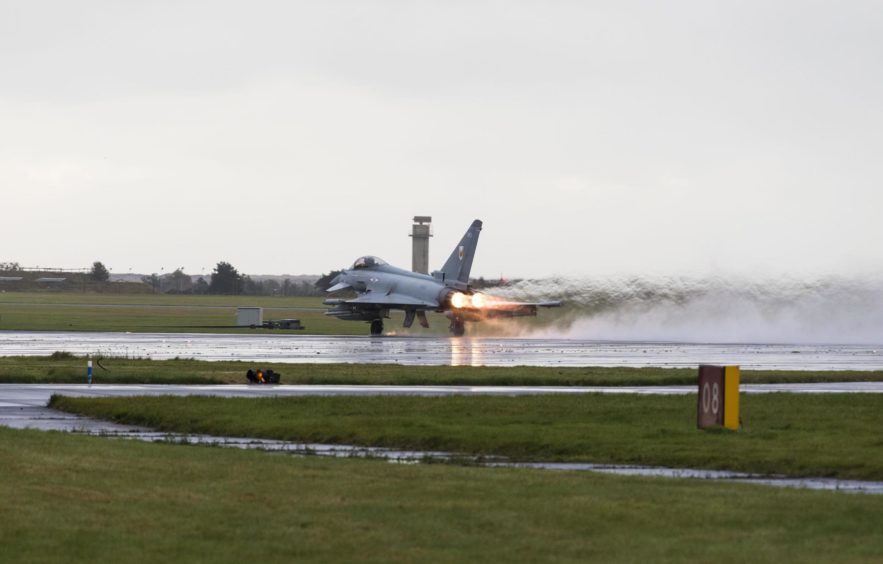 Typhoon launching from Leuchars