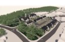 An artist's impression by Aberdeenshire Council of plans for 40 affordable homes on the former Ellon Academy site, with Caroline's Well Wood adjacent.