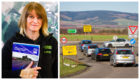 Jill Fotheringham, left, and the notorious A90 junction near Laurencekirk. Images: DC Thomson.