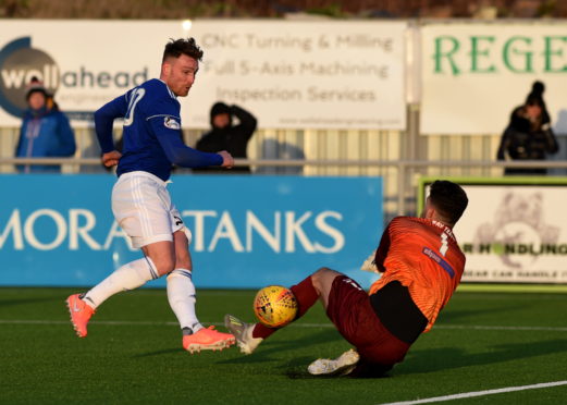 Josh Rae, right, in action for Cowdenbeath