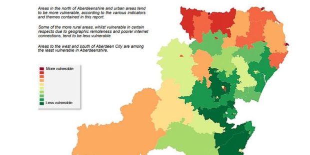 The council's overall map of areas vulnerable to the pandemic and its impacts.