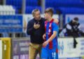Inverness manager John Robertson with midfielder Kai Kennedy during a Betfred Cup match between Inverness Caledonian Thistle and East Fife.