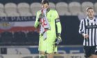 Aberdeen goalkeeper Joe Lewis at full-time of the Betfred Cup match between St Mirren and Aberdeen two weekends ago.