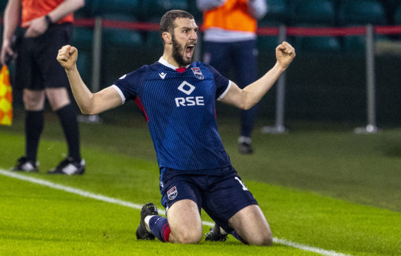 Alex Iacovitti celebrates netting for Ross County.