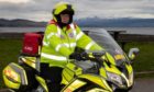 Highland and Islands Blood Bikes President Ross Sharp on one of the Blood Bikes.