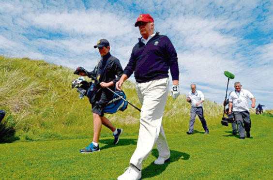 Donald Trump pictured at Trump International Golf Links in Balmedie.