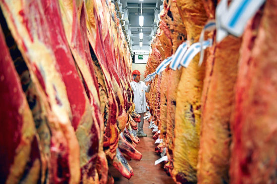 Red meat and offal exports were down 8%.