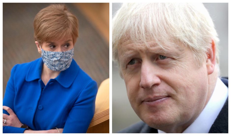 Nicola Sturgeon and Boris Johnson.