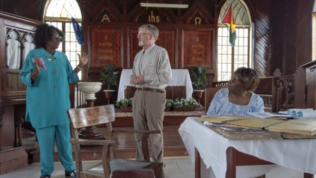 David Alston with Rev Dr Selby Ross (right) and Sister Ester.