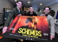 Arc Cinema in Peterhead last night showcased a new Scottish film called Schemers, which was shot in Dundee. Cast members, from left Conor Berry cor, Sean Connor cor and Grant R Keelan attended the evening.
Pic by Chris Sumner