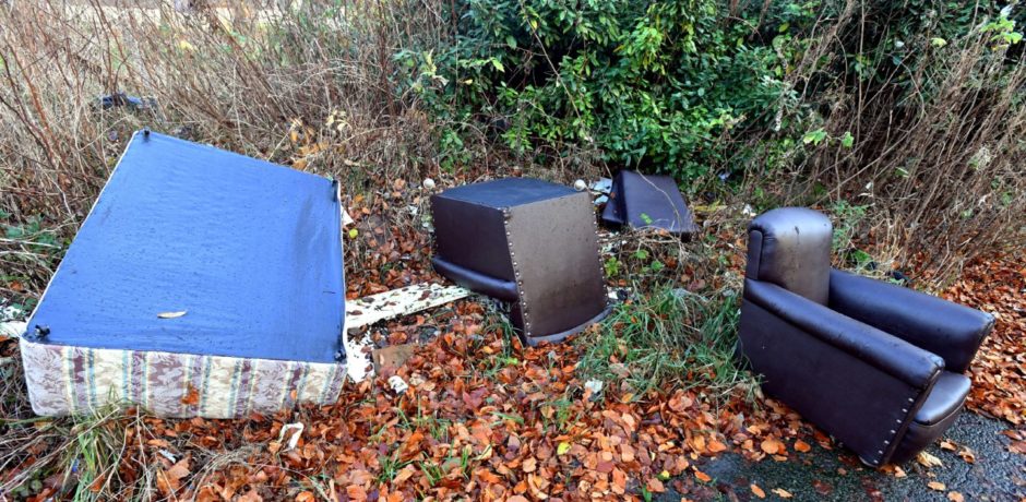 Some of the rubbish left in the layby