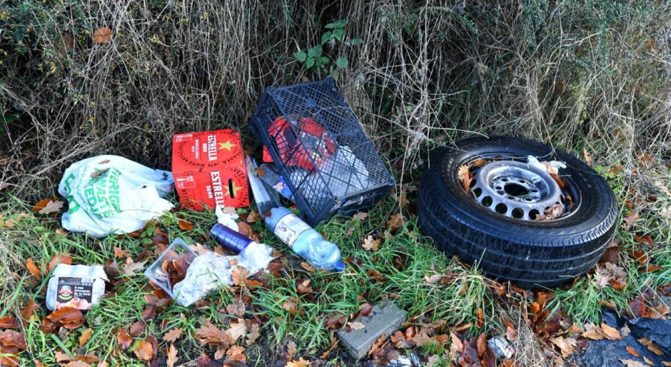 Some of the rubbish left in the layby