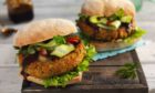 Carrot and chickpea burgers.