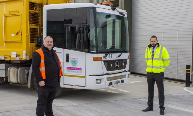 Council leader Graham Leadbitter and waste manager Mike Neary.