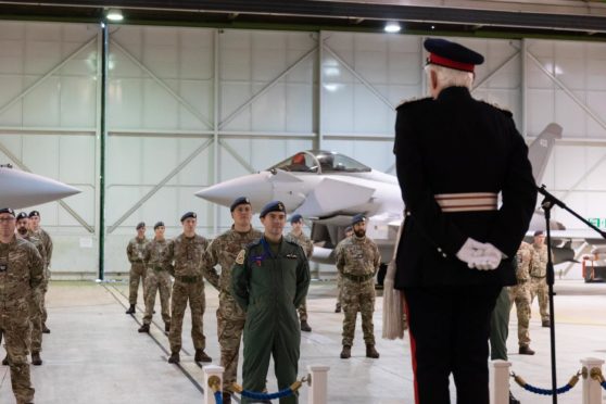 RAF Lossiemouth personnel were presented with the medals by Moray Lord Lieutenant Major General Seymour Monro.