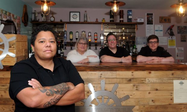 Pictured are from left, Sam Masson, Julie Masson (Owner), Rebecca Masson and Josh Masson at The Captain's Table, Fraserburgh.