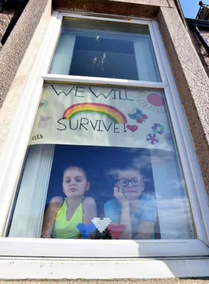 Aberdeen youngsters Amelia and Andrew Dickson share a message of hope during the nationwide lockdown.