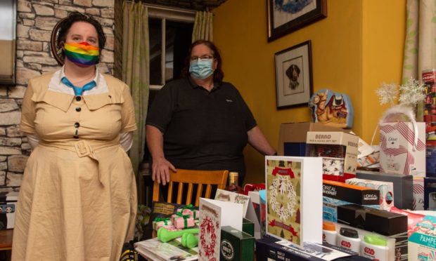 Linda Allman right and left Jennifer Tomlinson of Moray Community Christmas are pictured at home in Ballindalloch.