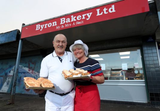 Ally and Fiona Rait outside the Byron bakery. Picture by Scott Baxter