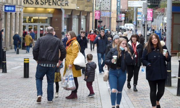 Shoppers in Inverness city centre