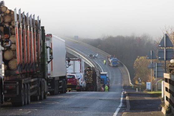 A lorry and car collided on the A9 at Dunbeath Bridge