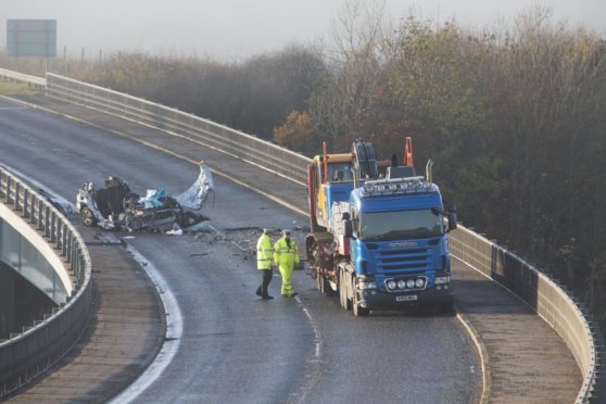 A9 crash. Photo: Robert MacDonald/Northern Studios.