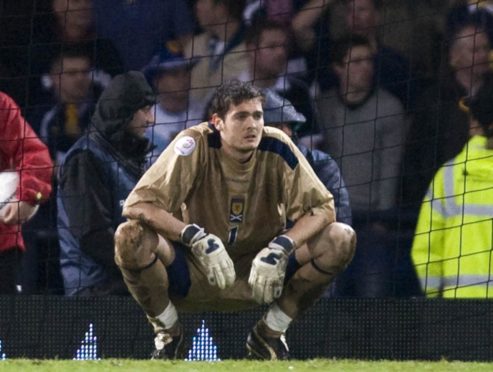 Scotland goalkeeper Craig Gordon following their defeat to Italy at Hampden which ended hopes of qualifying for Euro 2008