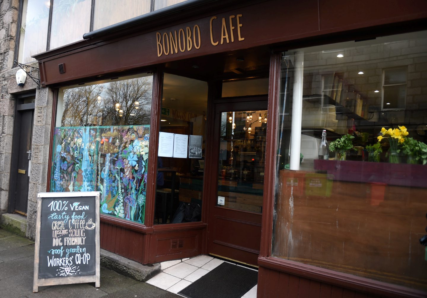 The outside of the Bonobo Cafe in Aberdeen