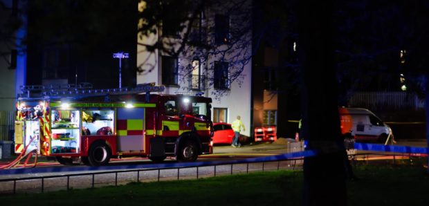 A car crashed into a set of flats on Hayton Road in Tillydrone