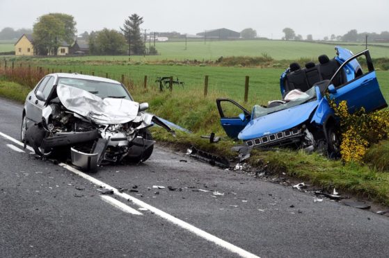 The two cars following the collision in 2019. Picture by Jim Irvine