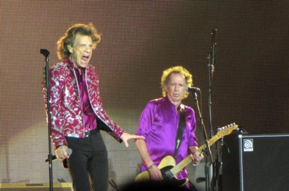 August 1, 2019: Singer Mick Jagger and guitarist Keith Richards perform with their band, The Rolling Stones, at MetLife Stadium on their No Filter tour