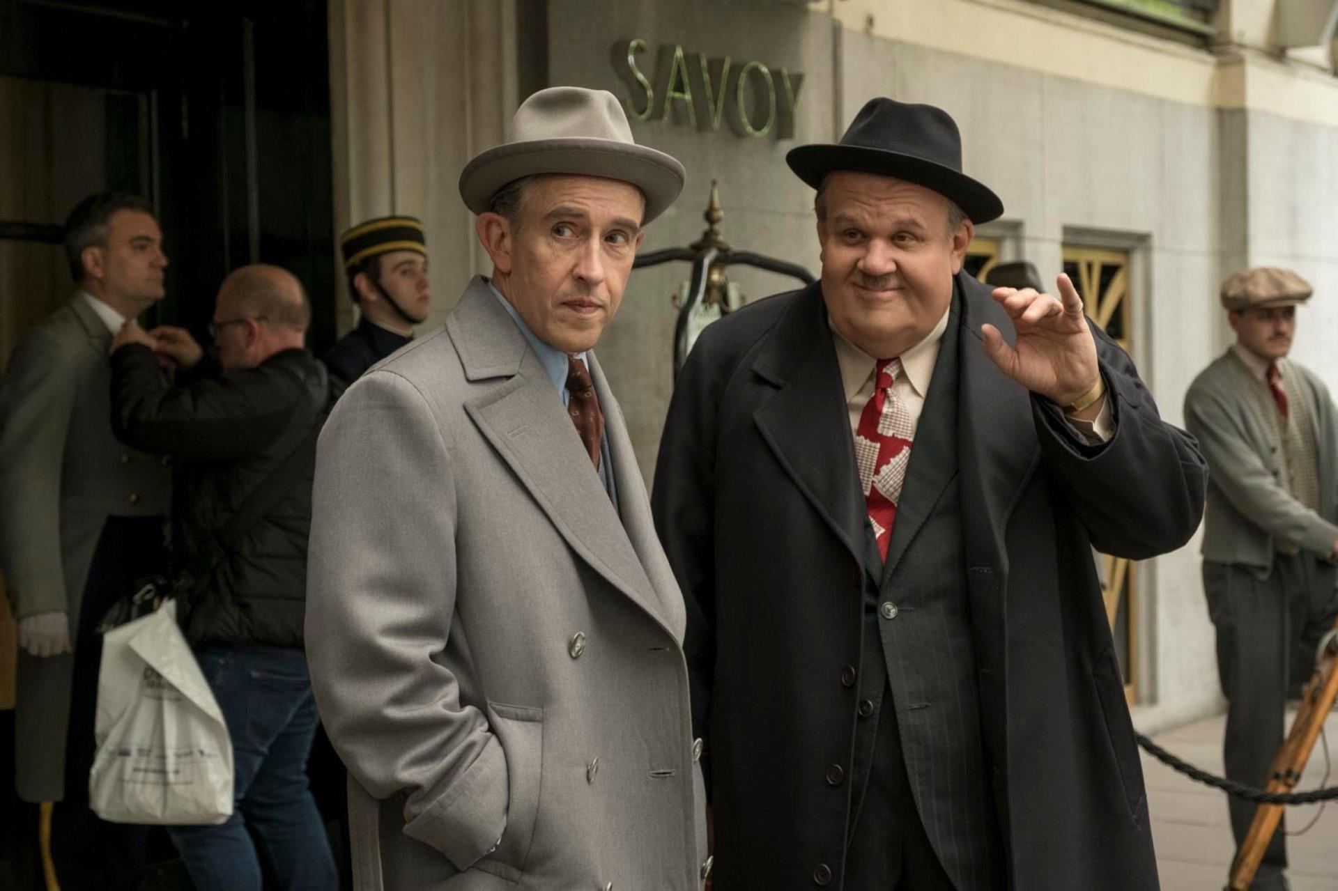 Steve Coogan as Stan Laurel and John C Reilly as Oliver Hardy in film Stan And Ollie