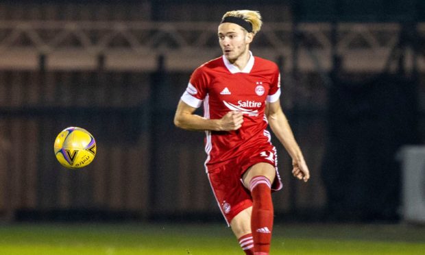 Aberdeen's Ryan Hedges in action against St Mirren in the Betfred Cup. Photo by Jeff Holmes/Shutterstock
