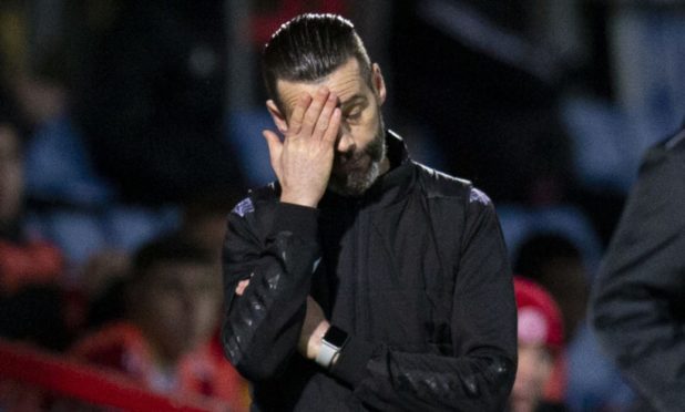 Ross County manager Stuart Kettlewell during the game this afternoon.