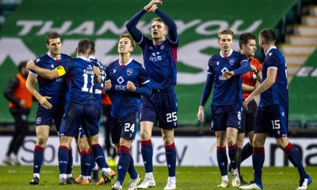 Ross County players celebrate.