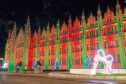 The light display outside Aberdeen's Marischal College