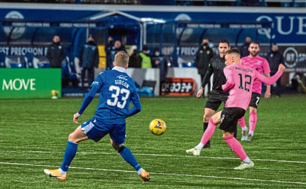 Roddy MacGregor nets for Caley Thistle against Queen of the South.