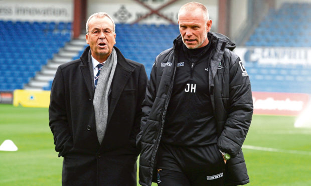 Ross County chairman Roy MacGregor (left) with  John Hughes in 2015.