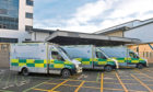 Ambulances outside Aberdeen Royal Infirmary