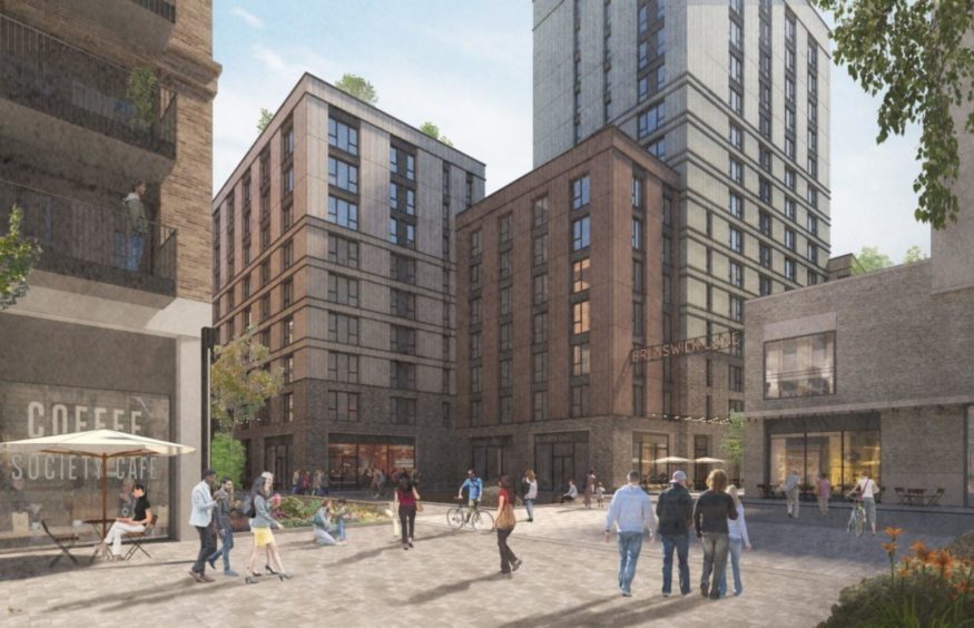 Artist's impression showing completed Candleriggs Square project in Glasgow. 