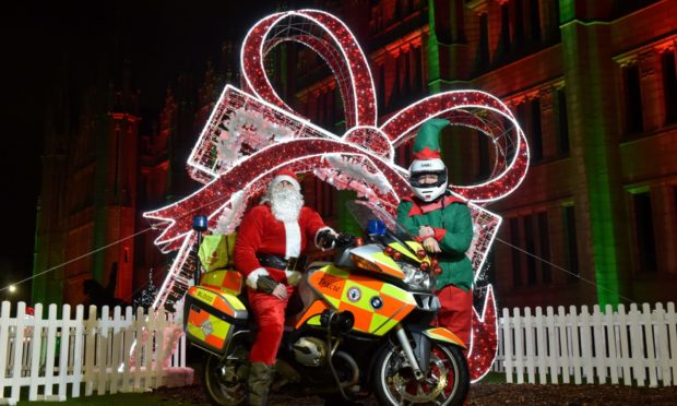 North East Blood Bikers, who normally deliver supplies to the NHS, decided to do a Santa drive by.