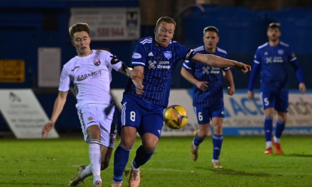 Scott Brown, right, playing for Peterhead