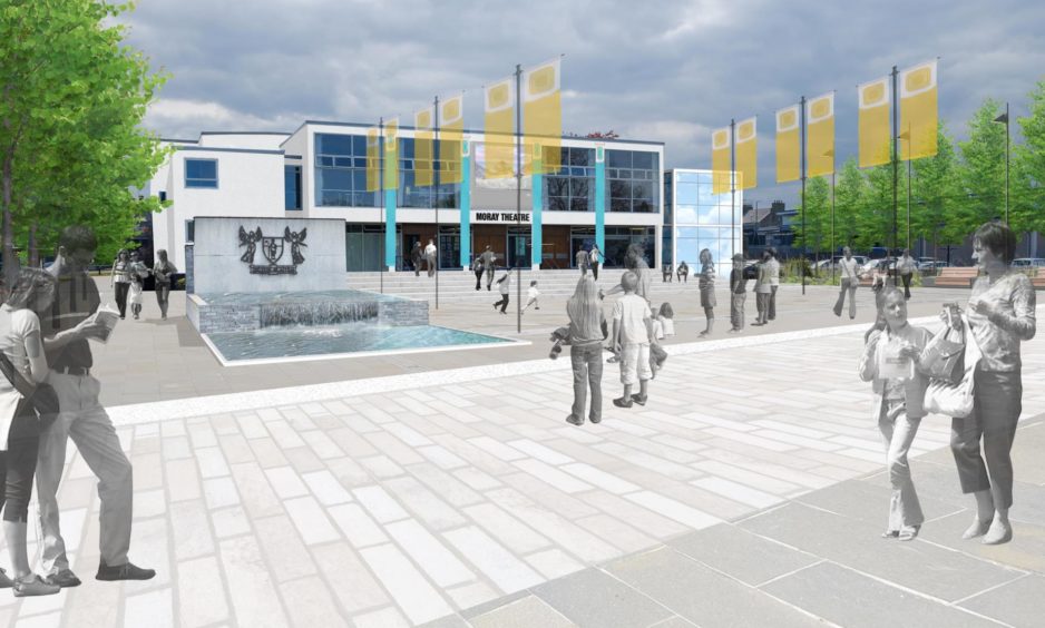 Artist's impression of how front of Elgin Town Hall could look.