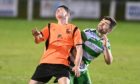 Jack Brown, left, in action for Rothes.