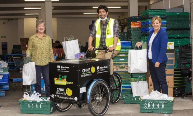 Cfine have delivered 1,250 additional emergency food  parcels with an electric cargo bike.