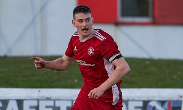 Lossiemouth captain Liam Archibald.